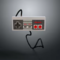 Classic Retro Game Controller With Directional Pad Red Buttons And Cable For Daily Use 3d model