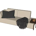 Modern chaise longue bed end stool fabric longue couch 3d model