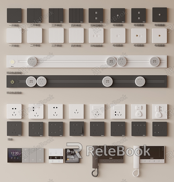 Switch socket mobile track socket switch panel visual panel model