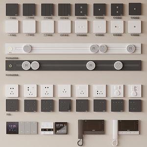 Switch socket mobile track socket switch panel visual panel 3d model