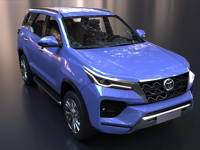 Modern Blue SUV Car With Sleek Front Grille And Stylish Headlights Design 3d model