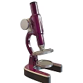 Purple Laboratory Microscope With Adjustable Knobs And Metal Stage For Scientific Use