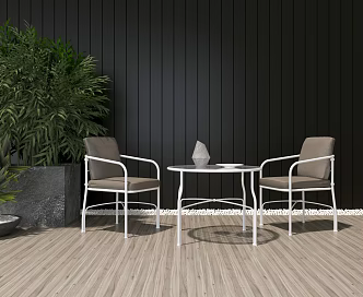 Modern Outdoor Table and Chair Outdoor Single Chair 3d model