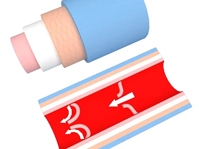 Blue Cylindrical Roll And Red Strip With White Arrows Patterns And Material For Indicator Use 3d model