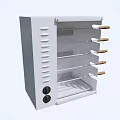 White Cabinet With Multiple Drawers Wooden Handles Side Ventilation Holes And Bottom Knobs