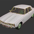 White Vintage Sedan With Retro Exterior Design And Shiny Classic Car Style