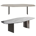 Modern Dining Table With Wooden Tabletop And Sturdy Metal Legs Design