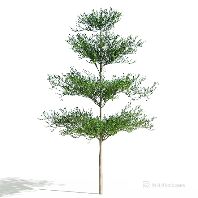 Three Tiered Green Plant Decorative Ornament Set With Lush Foliage For Home Decoration 3d model 