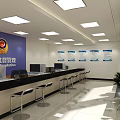 Market Regulation Service Hall Interior Featuring Blue Wall Badge Service Counter And Chairs