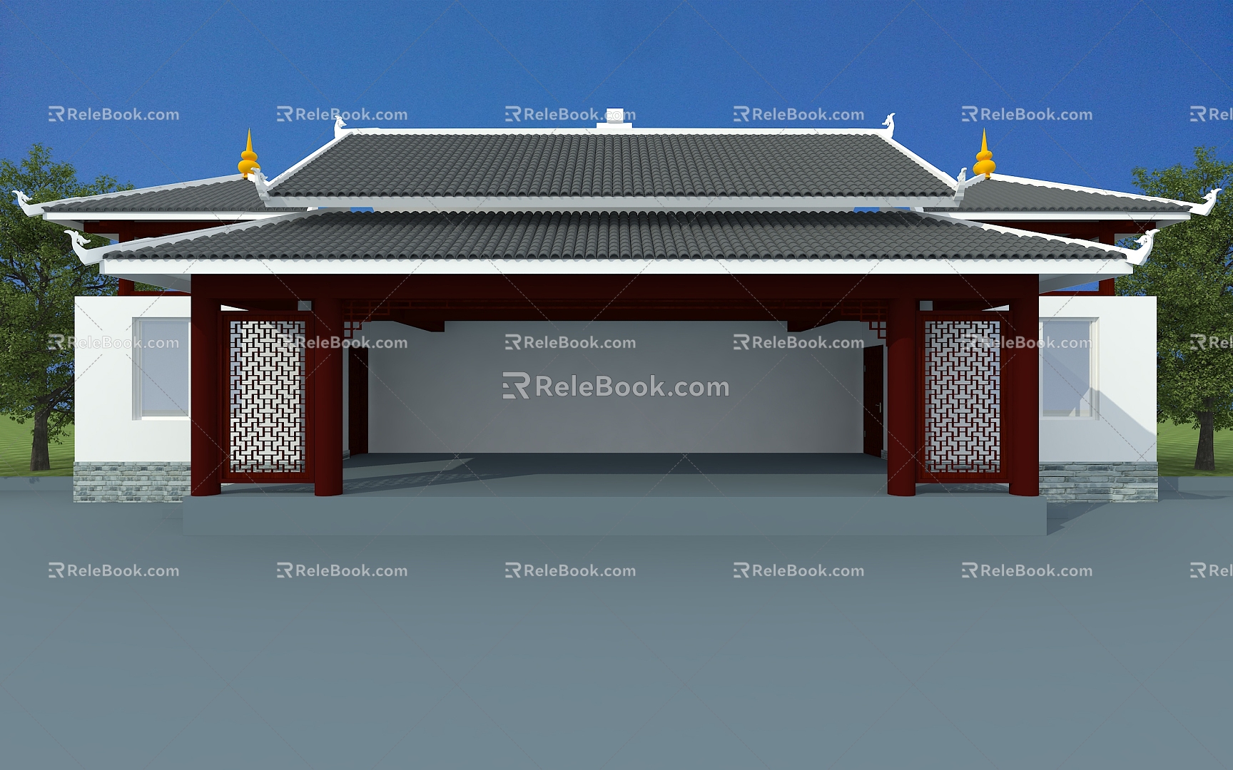 ethnic minority style stage 3d model