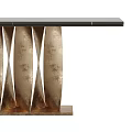 Modern Console Table With Marble Top And Artistic Metal Base Design 3d model
