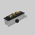 Modern White Freestanding Fireplace Interior With Flames Logs And Black Stones