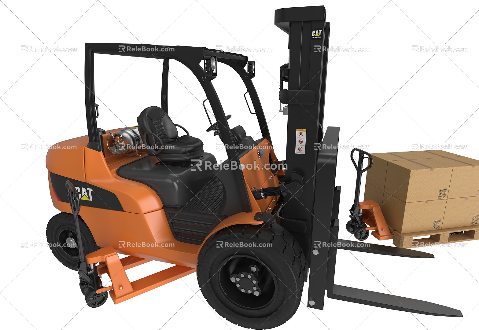 Sitches trailer forklift 3d model