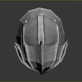 Cartoon Style Spiked Silver Armor Helmet With Orange Decorative Lines And Diamond Holes