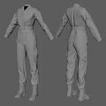 Camouflage Military Clothing With Front And Back Views Long Sleeves And Belt