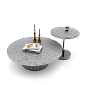 Modern Coffee Table Combination Round Table Corner Table Acrylic Water Corrugated Table Top 3d model