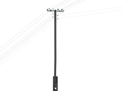 Industrial Equipment Power Transmission Pole Structure With Wire Support System 3d model