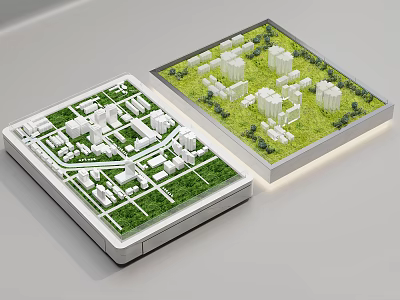 Urban Architectural Models With Green Spaces And Buildings 3d model