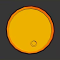 Orange Cylindrical Object With Yellow Stripe And Black Bands On Dark Background
