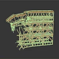 Industrial Metal Frame Construction Structure With Arched Design And Cross Supports