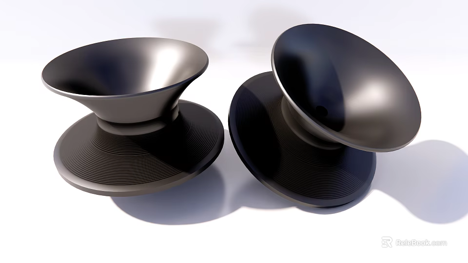 Modern Black Single Chairs With Sleek Smooth Surface And Textured Wave Pattern Bases 3d model 