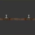Train Rail Tracks Structure With Steel Rails And Wooden Sleepers Design