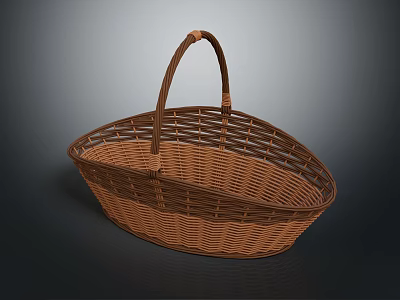 Pet Animal Woven Basket With Handle For Carrying Small Pets 3d model