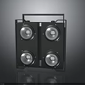 Portable Speaker System With Four Circular Drivers Black Frame And Top Handle 3d model