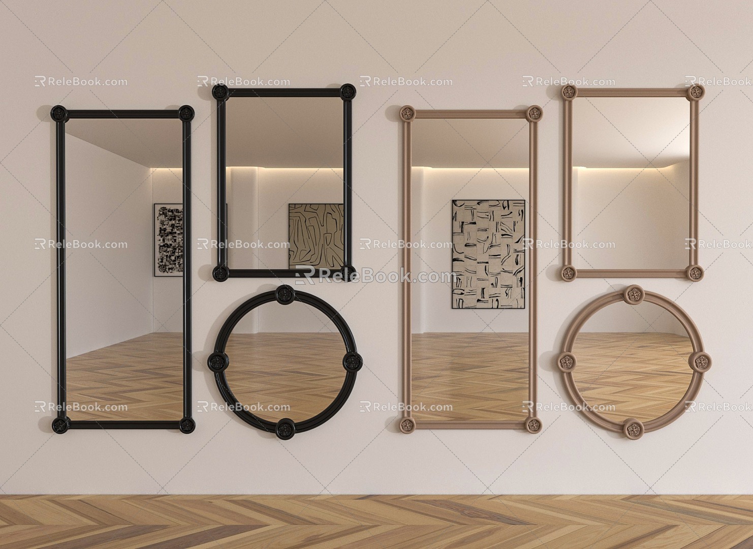 Antique Mirror Combination 3d model