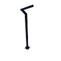 Sleek Modern Black Column Outdoor Light with Tilted Head for Garden and Patio Use
