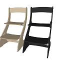 Modern Light Wood And Black Leisure Chair With Ladder Style Step Design Structure