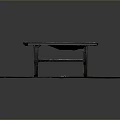 Simple Metal Frame Table Placed On Blue Mat With Smooth Surface And Stable Structure