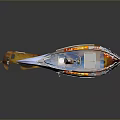 Unique Fish Shaped Boat Model With Colorful Body And Decorative Details