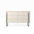 Modern Entryway Console Cabinet With Multiple Drawers And Metal Frame Legs Design 3d model