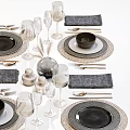 Modern Tableware Plate Display 3d model