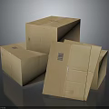 Multiple Sturdy Cardboard Boxes Stacked and Open for Storage and Packaging
