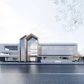 Building of Sales Office 3d model