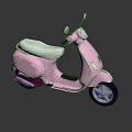 Elegant Pink Classic Scooter With White Seat And Black Wheels Design