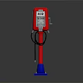 Red Charging Station With Display Screen Blue Base And Black Cable