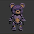 Cute Purple Robot Bear Character Design With Mechanical Body And Anthropomorphic Features