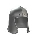 Medieval Metal Helmet With Ear Flaps And Riveted Design Features Sleek Surface 3d model