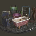 Vintage Electronic Appliances Collection Showcasing Old Radio Stove And Clock