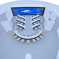 Modern Control Room Command Center 3d model