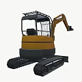 Compact Yellow Industrial Tracked Excavator With Operator Cabin And Hydraulic Arm