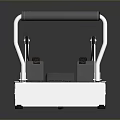 Pilates Reformer Equipment With White Frame Gray Bed Surface Cables And Springs