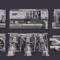Detailed Industrial Mechanical Structures Featuring Pipes Engines And Metallic Components