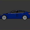 Sleek Blue Tesla Electric Sedan With Panoramic Sunroof And Shiny Wheels