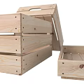 Natural Wooden Decorative Display Set with Various Sizes Crates and Trays for Home Decor