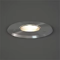 Round Metal Outdoor Recessed Light with Illuminated Surface and Flush Mount Design