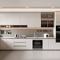 Modern Kitchen Interior Design With White Cabinets Sleek Countertop And Appliances